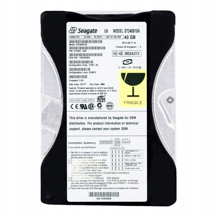 Hard Disk 3.5'' Seagate U6 40GB 5400RPM 2MB ATA