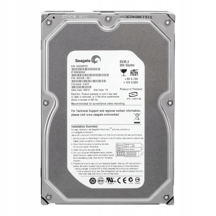 Hard Disk 250GB Seagate SV35.2 7200RPM 8MB ATA 3.5''
