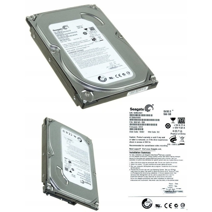 Hard Disk 3.5'' Seagate 500GB 7200RPM SATA 3Gb/s