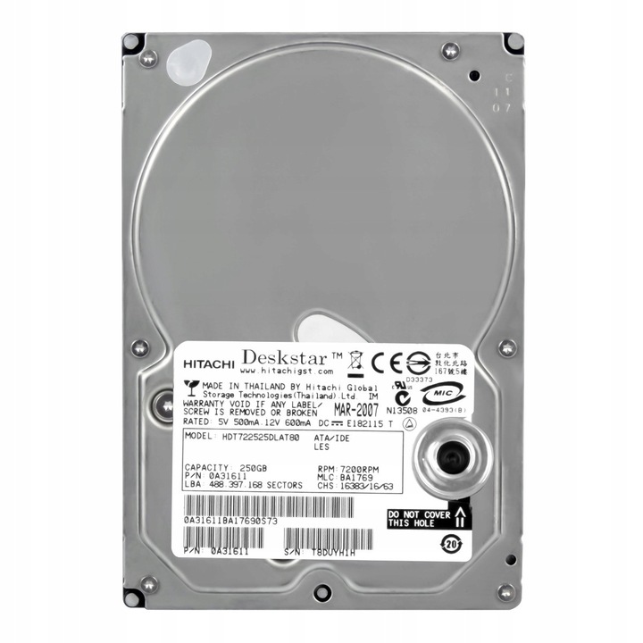 Hard Disk 250GB Hitachi DeskStar T75250 7200RPM 8MB ATA 3.5"