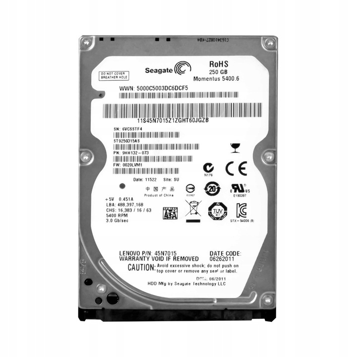 Hard Disk 2.5'' Seagate Momentus 5400.6 250GB 5.4k 8MB SATA II