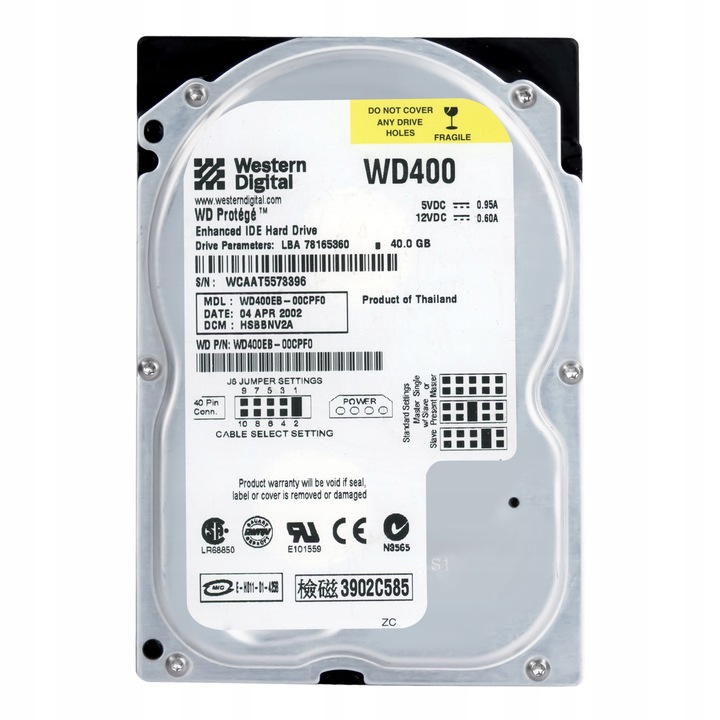 Hard Disk 3.5'' Western Digital PROTEGE 40GB 5400RPM 2MB ATA