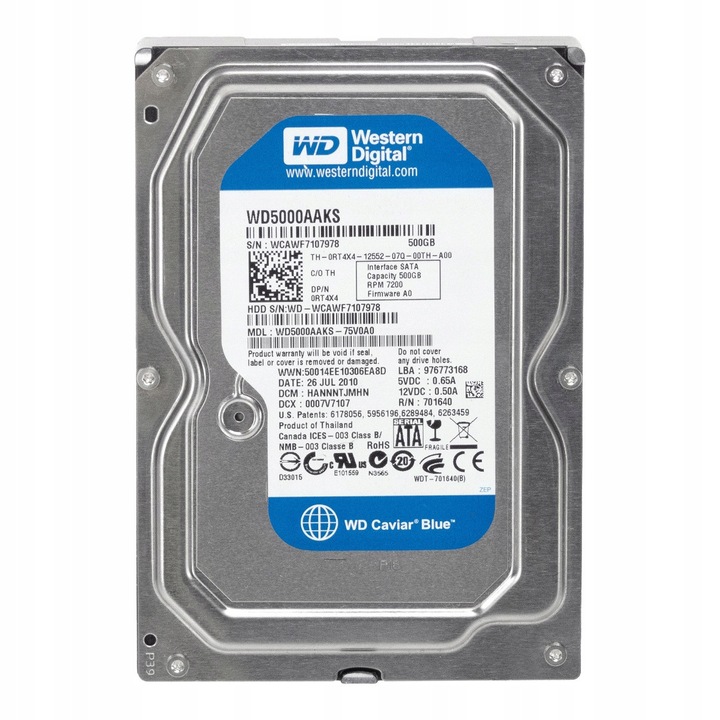 Hard Disk 500GB 7200RPM 16MB SATA II 3.5''
