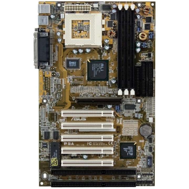 Alaplap, P5A, 3 RAM foglalat, 5 PCI, ATX
