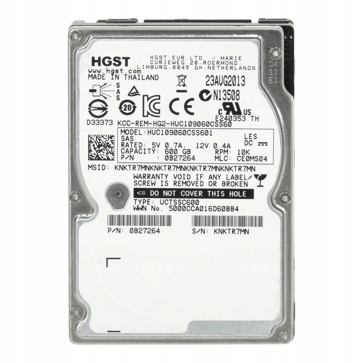 Hard Disk 600GB 10K 64MB SAS-2 2.5"