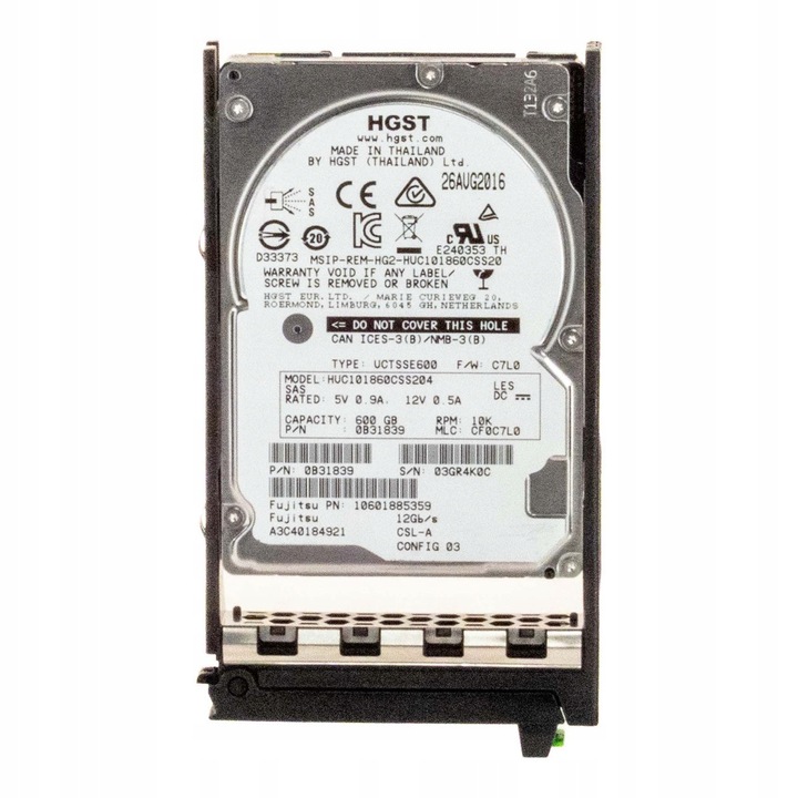 Merevlemez Fujitsu, 600GB 10K 128MB SAS-3 2.5''