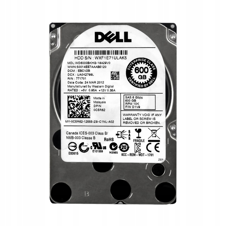 Merevlemez 600GB Dell 10K 32MB SAS-2 2.5''
