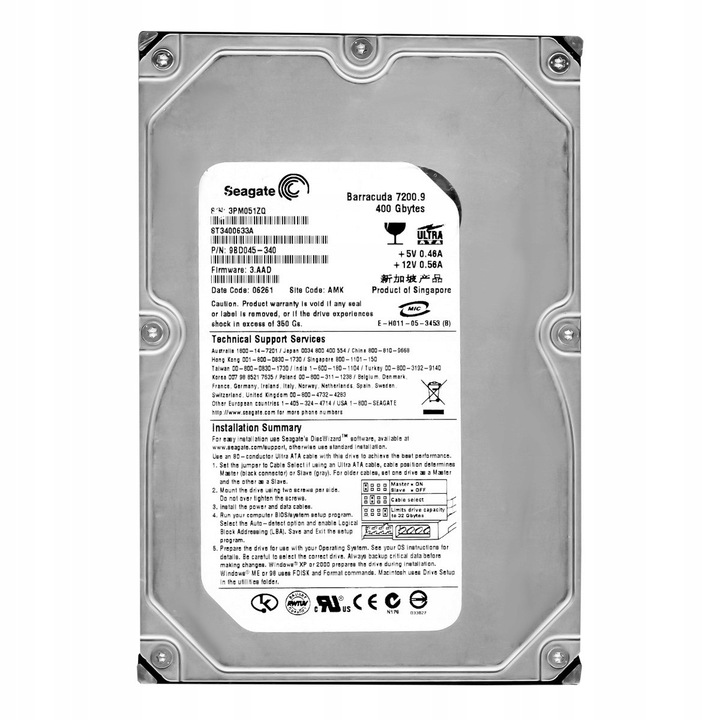 Hard Disk 3.5'' Seagate Barracuda 400GB 7200RPM 16MB ATA