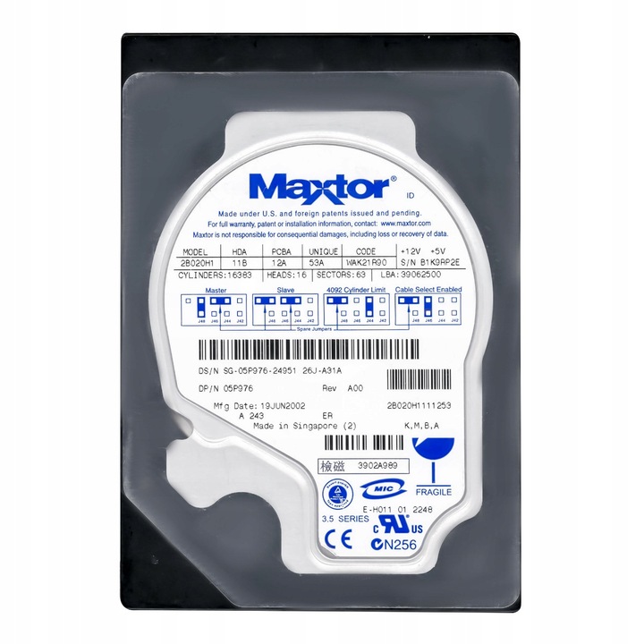 Hard Disk 3.5'' Maxtor 541DX 20GB 5400RPM 2MB ATA