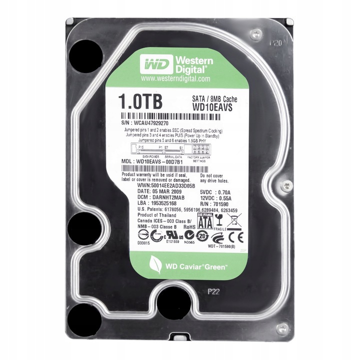 Hard Disk 1TB Western Digital Caviar Green 7200RPM 3.5"