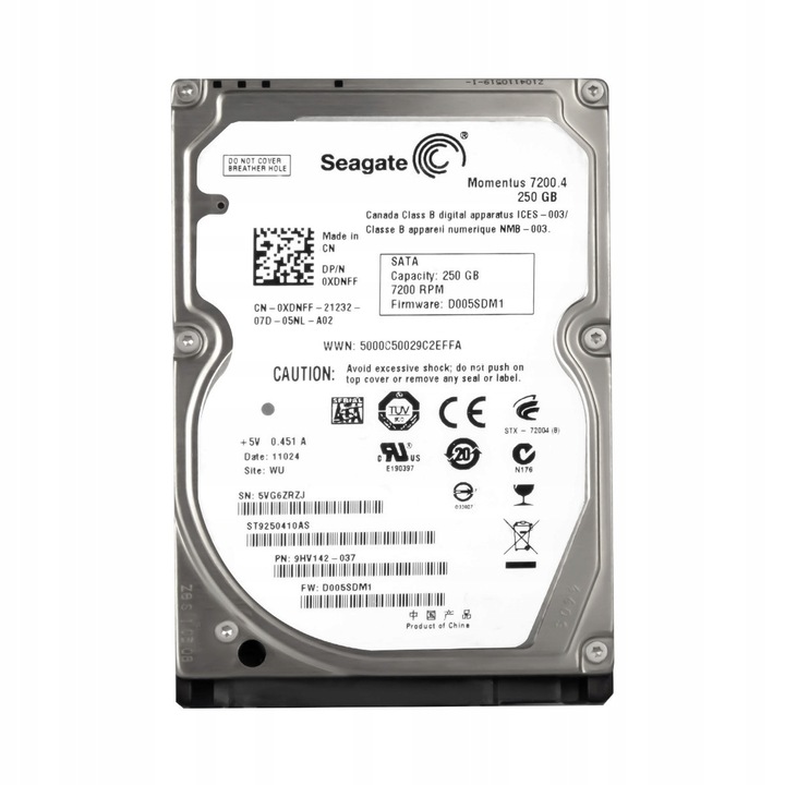 Hard Disk 250GB Dell 7200RPM SATA II 2.5''