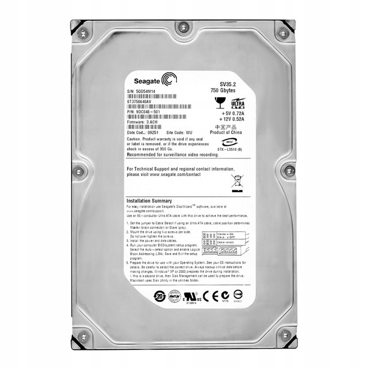 Hard Disk 3.5'' Seagate 750GB 7200RPM 16MB ATA