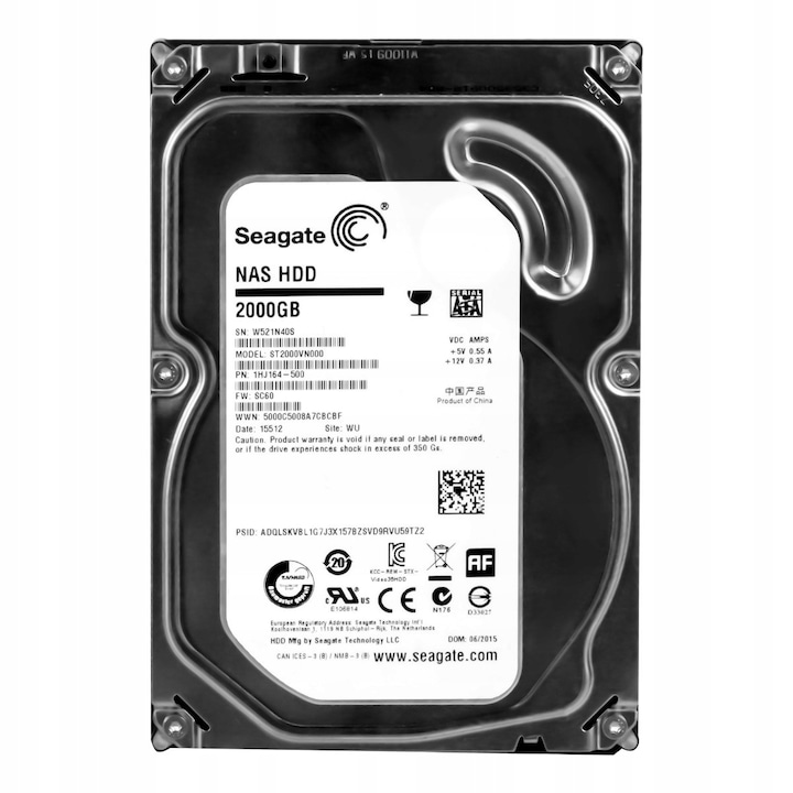 Hard Disk 2TB Seagate NAS HDD 5900RPM 64MB SATA III 3.5"