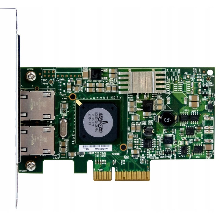 Placa de retea DELL 0G218C, 2 porturi RJ-45, 10/100/1000Mbps, PCIe x4