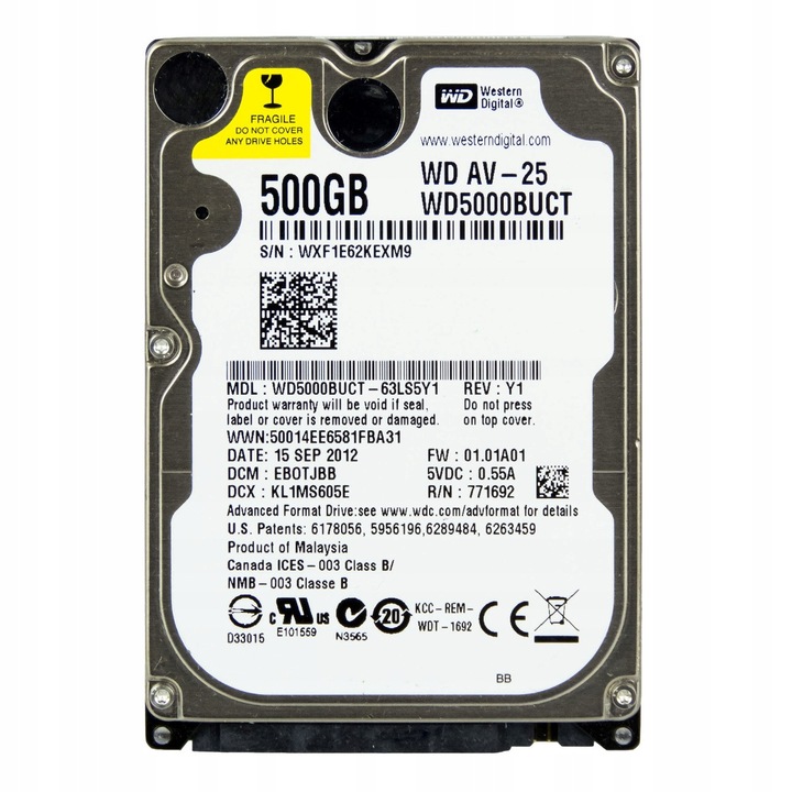 Hard Disk 2.5'' 500GB SATA II 5400RPM 16MB Western Digital