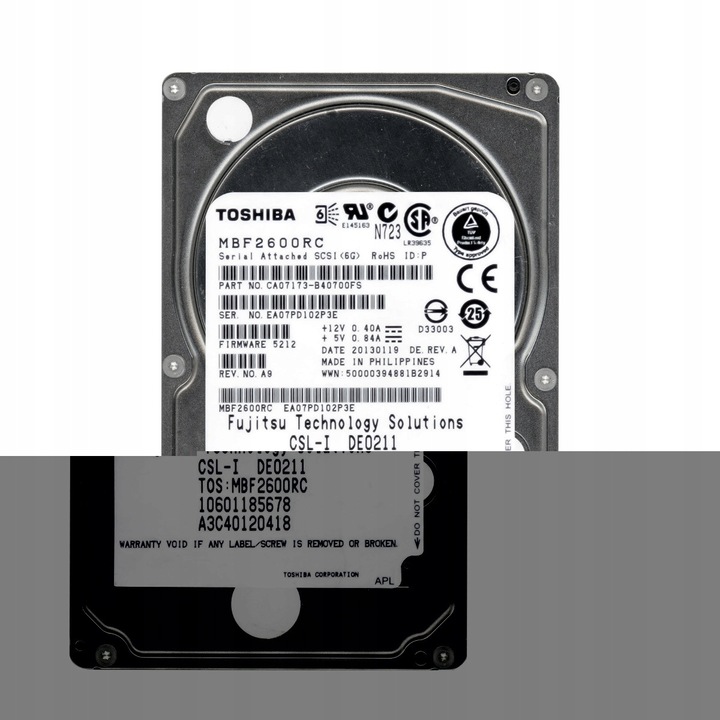 Hard Disk 600GB 10K SAS-2 2.5'' Fujitsu MBF2600RC