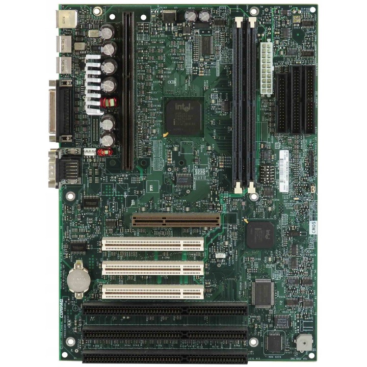 Compaq alaplap Slot 1 SDRAM, 2 RAM foglalat, 3 PCI, 3 ISA, ATX