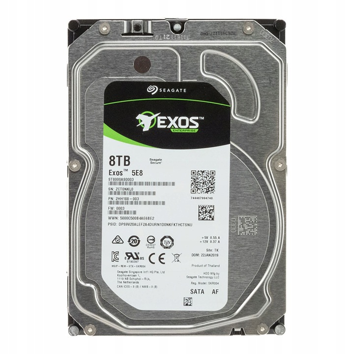 Hard Disk 8TB Seagate EXOS 5E8 5400RPM 256MB SATA III 3.5''