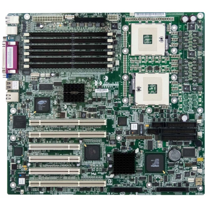 Placa de baza Intel SHG2, 6 sloturi DDR, 3 sloturi PCI-X, 2x LAN, set complet