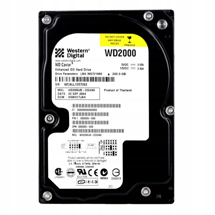 Hard Disk 200GB Western Digital CAVIAR 7200RPM 8MB ATA 3.5''