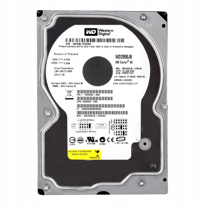 Hard Disk 200GB Western Digital CAVIAR 7200RPM 8MB ATA 3.5''