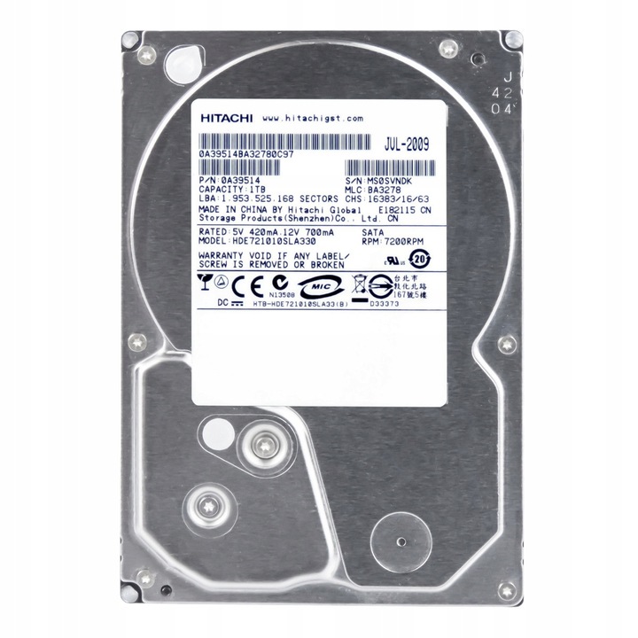 Hard Disk 1TB Hitachi DeskStar E7K1000 7200RPM 32MB SATA II 3.5"
