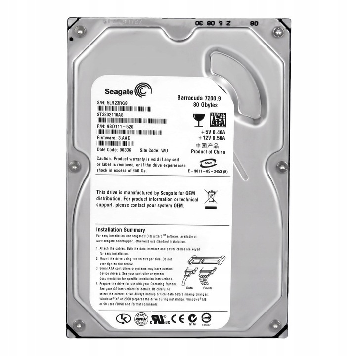 Hard Disk 80GB Seagate Barracuda 7200.9 7200RPM SATA II 3.5''
