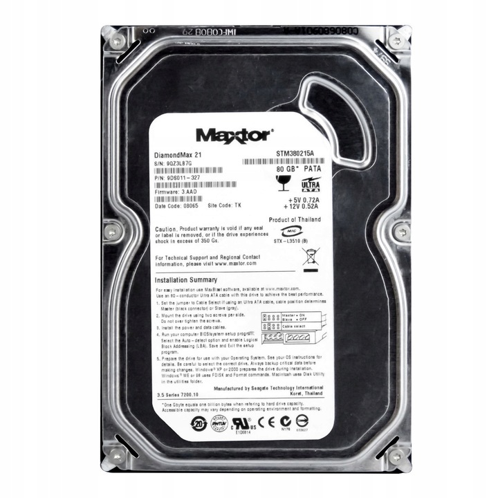 Hard Disk 3.5" MAXTOR DiamondMax 21, 80GB, 7200RPM, 2MB cache