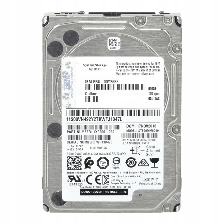 Hard Disk 600GB 10K 128MB SAS-2 2.5'' IBM