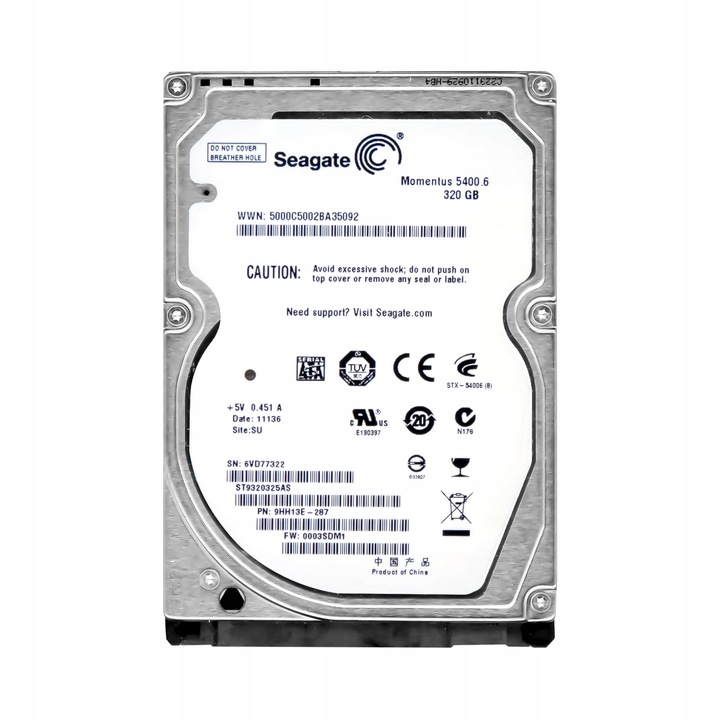 Hard Disk 2.5'' Seagate Momentus 5400.6, 320GB, 5400RPM, SATA II, 8MB Cache