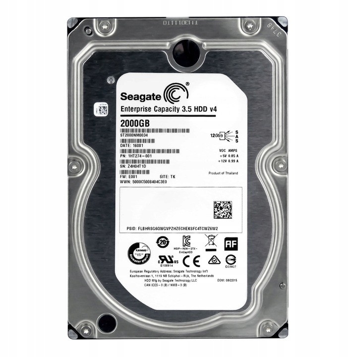 Hard Disk 2TB, Seagate, 7200RPM, 128MB Cache, SAS-3, 3.5''