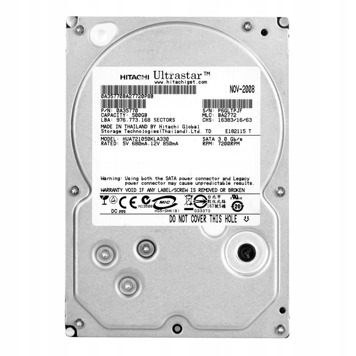 Hard Disk 500GB Hitachi UltraStar A7K1000 7200RPM SATA II 3.5"