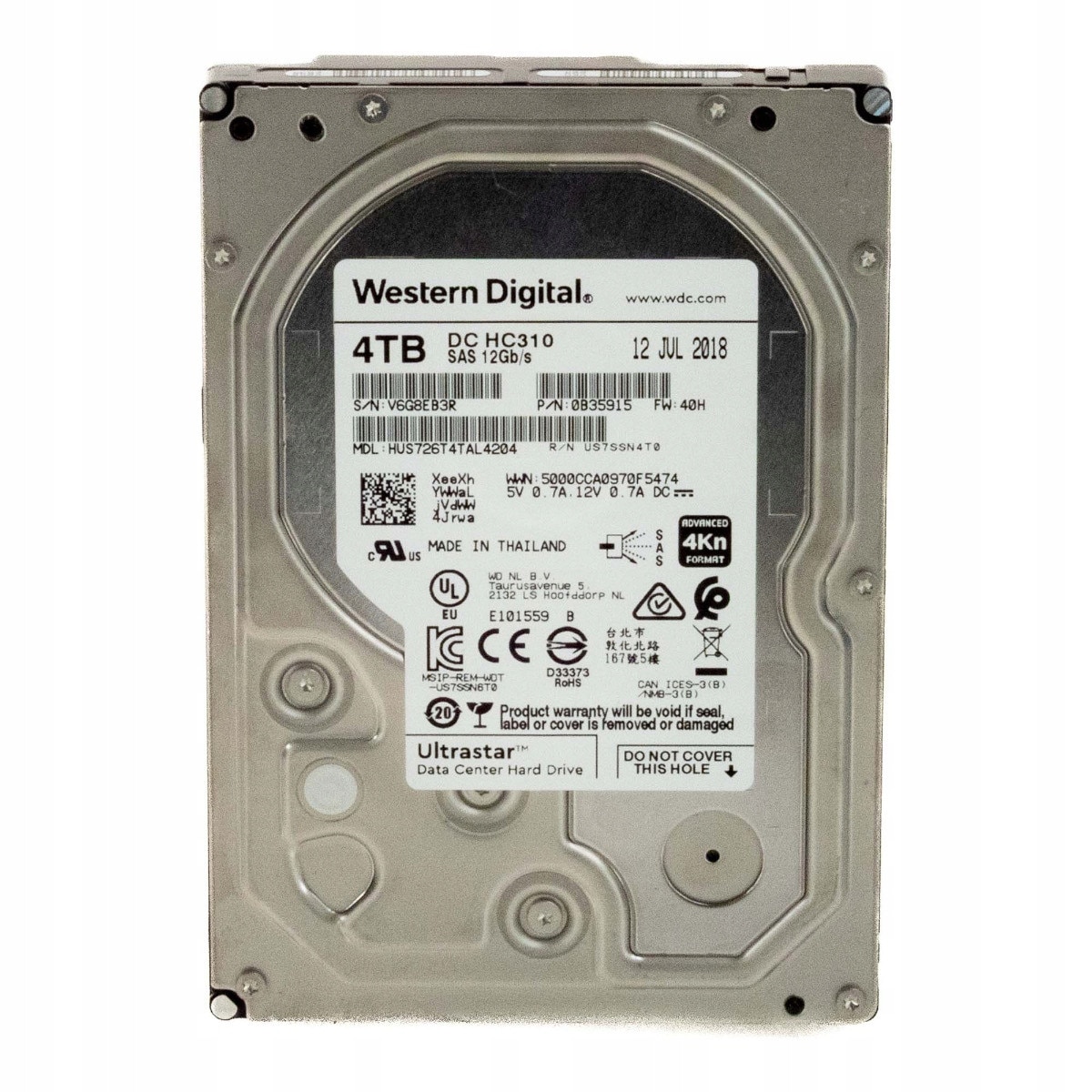 Hard Disk 3.5'' Western Digital UltraStar DC HC310 4TB, 7.2K