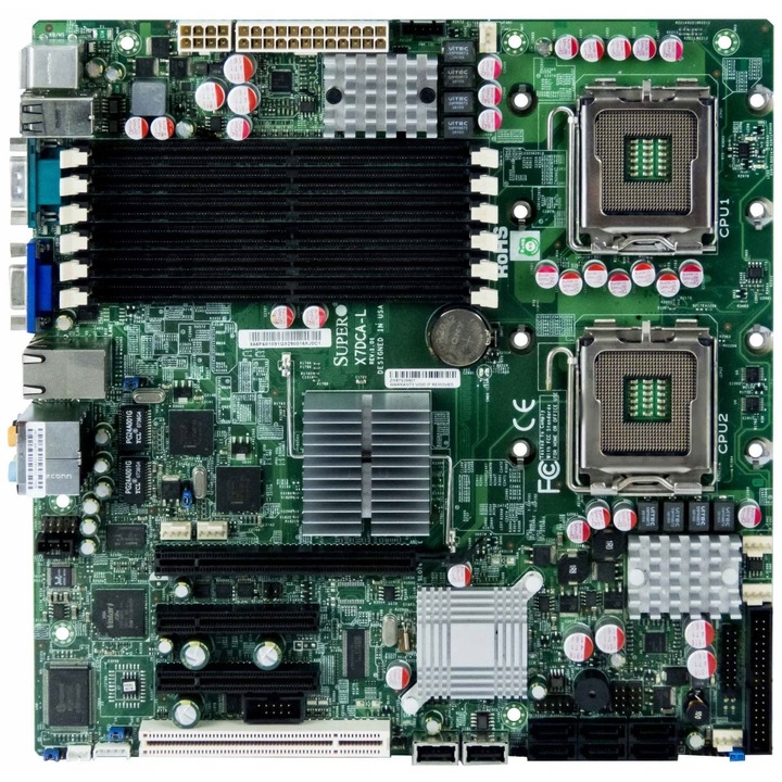 Alaplap, X7DCA-L, 2x LGA771, 6x DDR2, 254x254mm