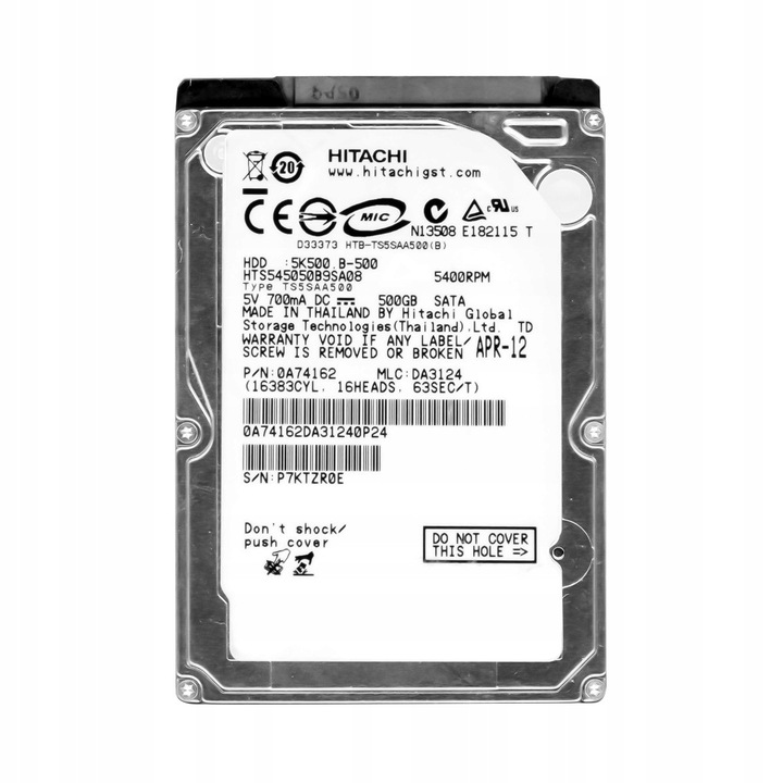 Hard Disk 500GB Hitachi 5.4K SATA II 2.5''