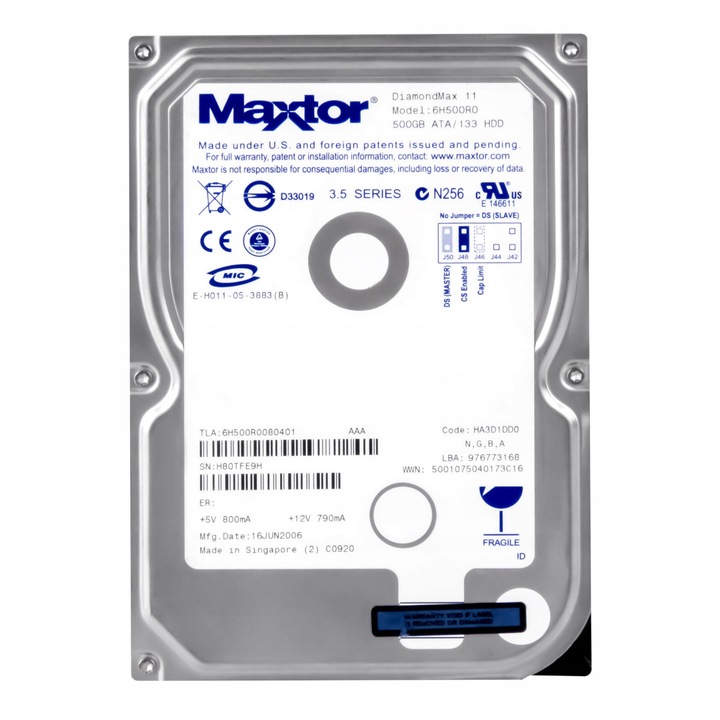 Hard Disk 500GB, 7200RPM, 16MB, ATA, 3.5''