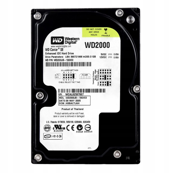 Hard Disk 200GB Western Digital CAVIAR SE 7200RPM 3.5''