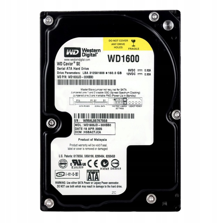 Hard Disk 3.5" Western Digital Caviar SE 160GB 7200RPM 8MB SATA