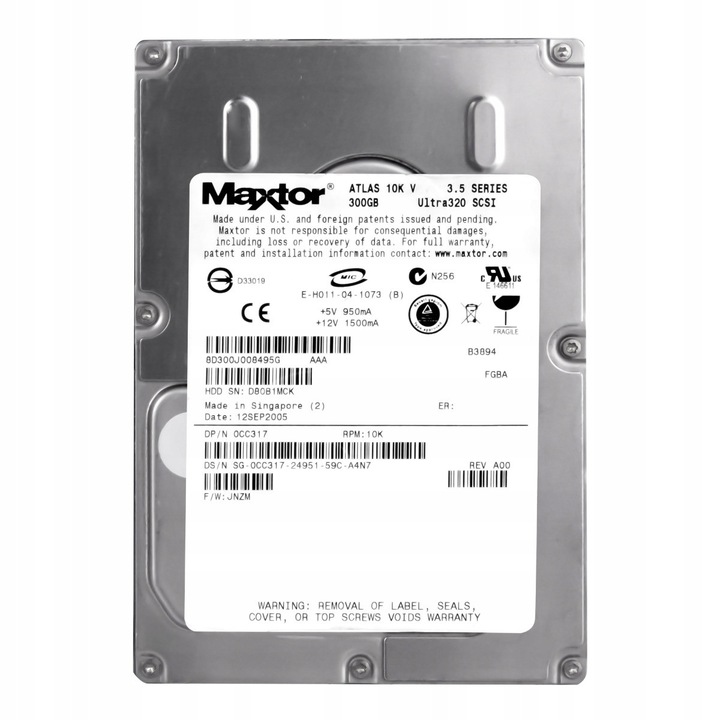 Merevlemez 300GB 10K 8MB SCSI U320 3.5"