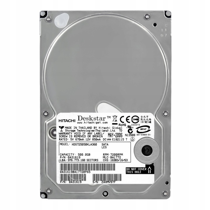 Hard Disk 500GB Hitachi DeskStar E7K500 7200RPM SATA II 3.5"