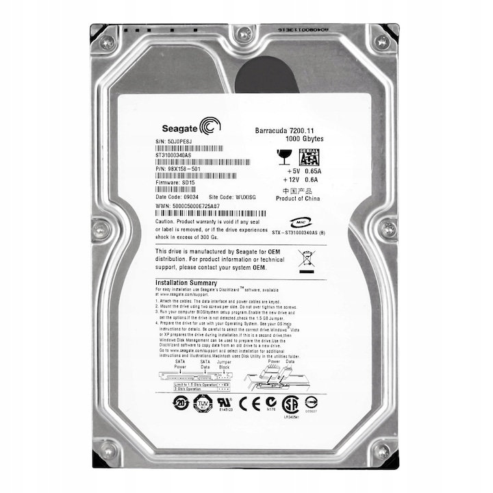 Hard Disk 1TB Seagate Barracuda 7200.11 7200RPM SATA II 3.5''