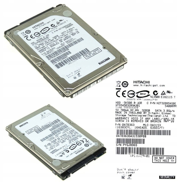 Hard Disk 2.5'' Hitachi TravelStar 5K500.B 320GB 5400RPM SATA II 8MB
