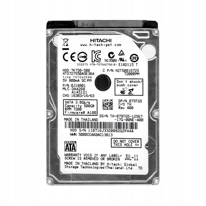 Hard Disk 500GB 7.2k SATA II 2.5'' DELL
