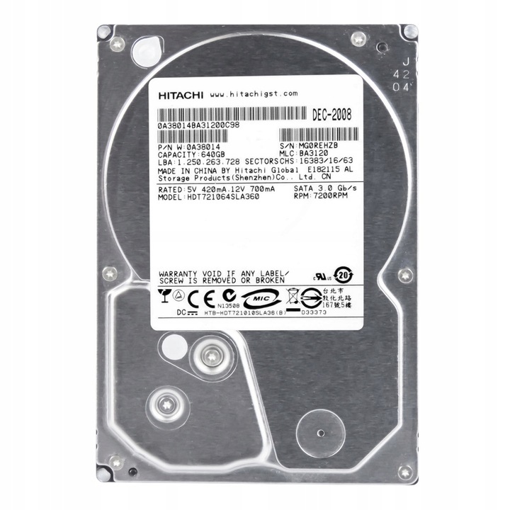 Merevlemez 3.5'' Hitachi DeskStar 7K1000.B 640GB 7200RPM SATA II