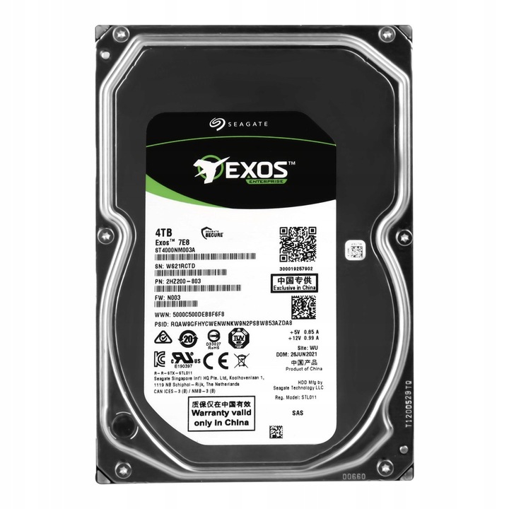 Hard Disk 4TB Seagate EXOS 7E8 7200RPM 256MB SAS-3 3.5''