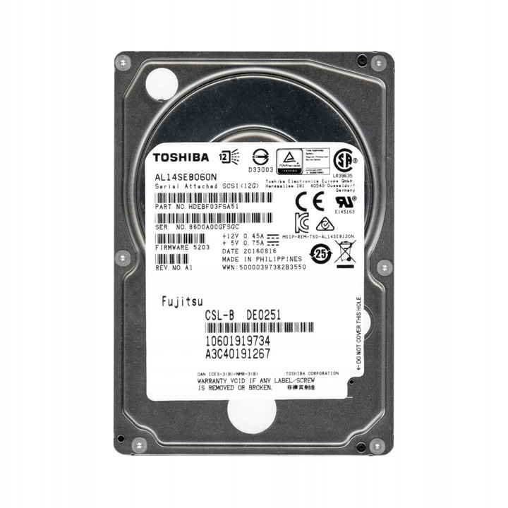 Hard Disk 600GB 10K 128MB SAS-3 2.5'' Fujitsu