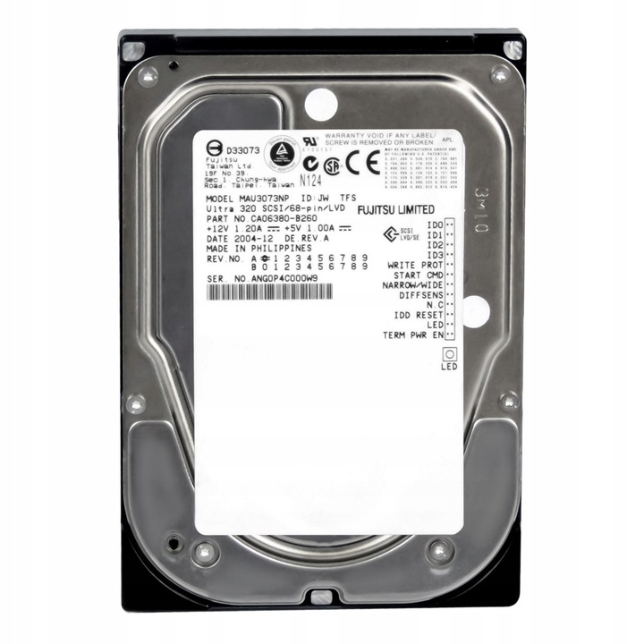 Merevlemez 3.5'' 73GB 15K 8MB SCSI U320 MAU3073NP