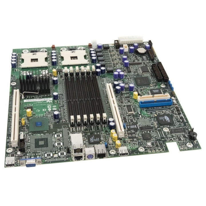 Placa de baza Intel SE7500WV2, 6 sloturi DDR, 2 sloturi PCI-X, extended ATX, 2x USB, VGA, SCSI, 3x RJ45, PS/2