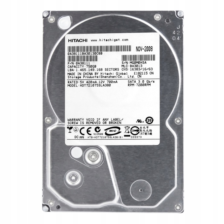 Hard Disk 3.5'' Hitachi DeskStar 750GB 7200RPM 8MB SATA II