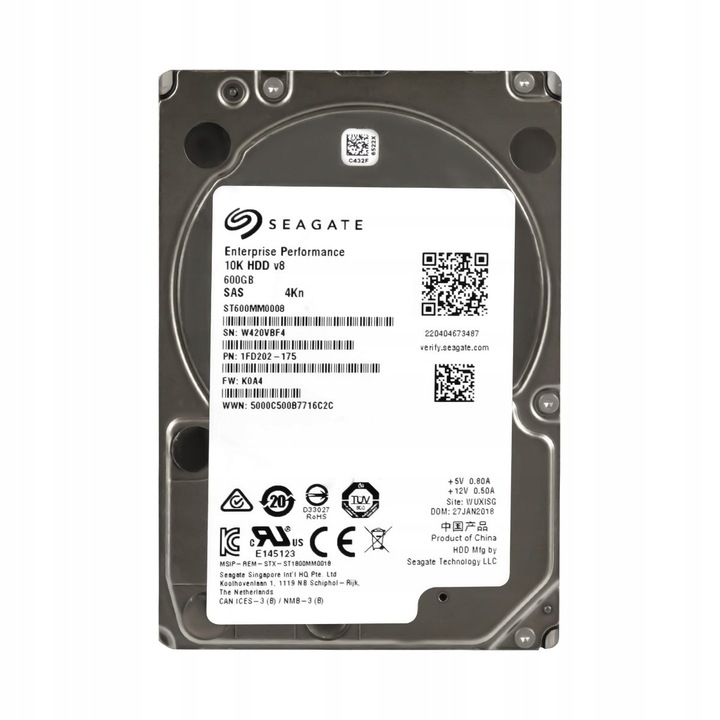 Hard Disk 600GB, Seagate, 10K RPM, 128MB Cache, SAS-3, 2.5''